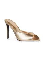 Alessia Metallic Leather Mules