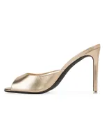 Alessia Metallic Leather Mules