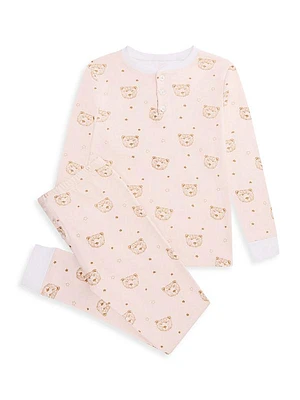 Little Girl's & Girl's Bear Print Pajama Set