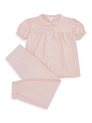 Little Girl's & Angel Wing Print Pajama Set