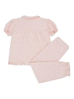 Little Girl's & Girl's Angel Wing Print Pajama Set