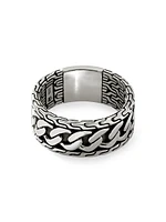 Chain Curb Link Sterling Silver Band Ring