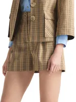 Collection Line Technical Plaid Shorts