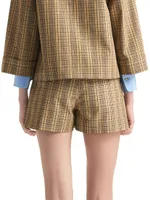 Collection Line Technical Plaid Shorts