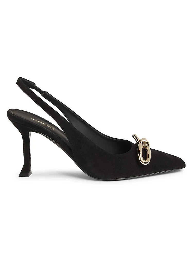 Arlene 85MM Suede Slingback Pumps