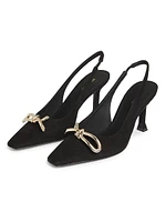 Arlene 85MM Suede Slingback Pumps