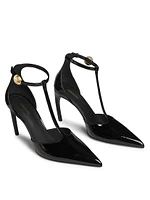 Odette 85MM Patent Leather T-Strap Pumps