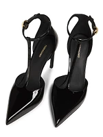 Odette 85MM Patent Leather T-Strap Pumps