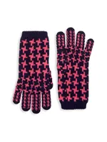Houndstooth Cashmere Gloves