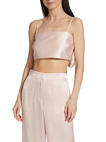 Roseanna Silk Bow Crop Top