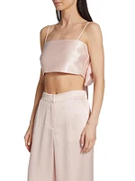 Roseanna Silk Bow Crop Top