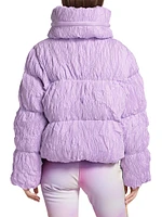 Candyfloss Hooded Wrinkle Shell Ski Jacket