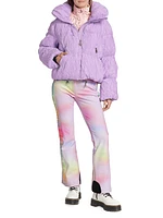 Candyfloss Hooded Wrinkle Shell Ski Jacket