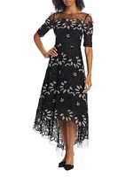 Floral Guipure Lace Midi-Dress