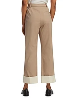 Panama Cotton Kick-Flare Pants