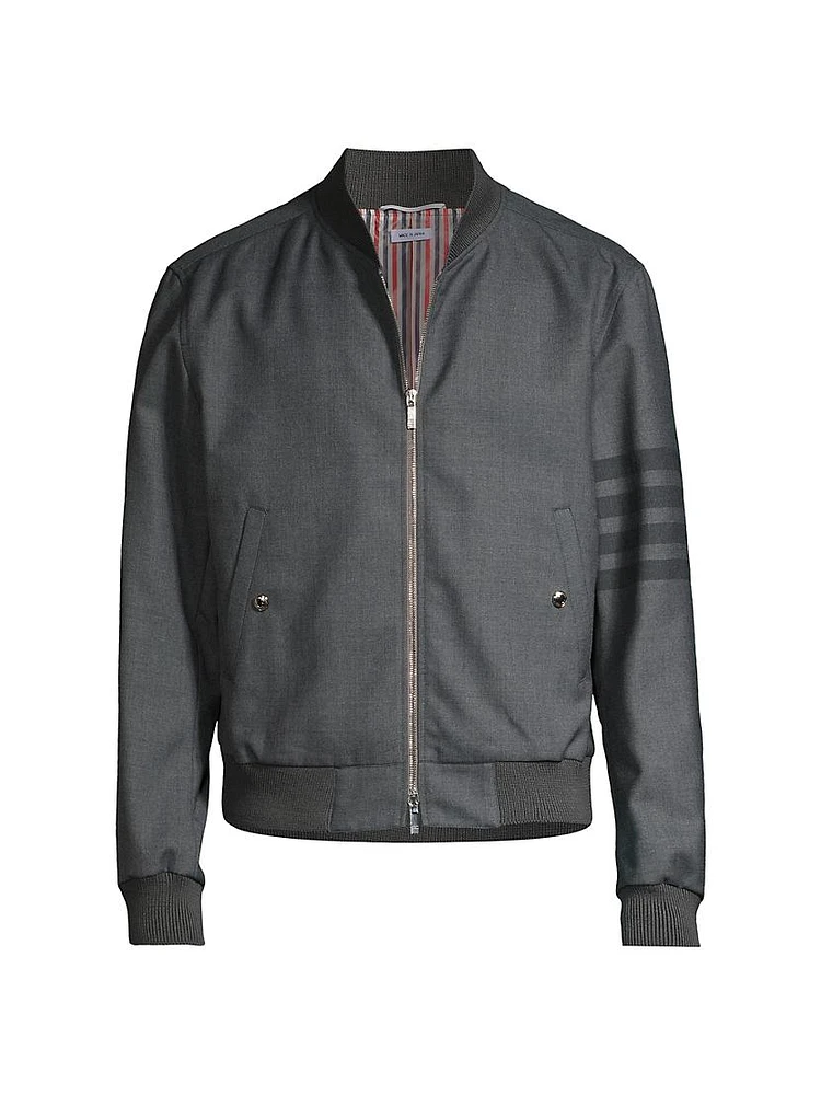 Wool-Blend Blouson Bomber Jacket