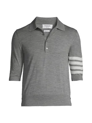 Virgin Wool Short-Sleeve Polo