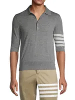 Virgin Wool Short-Sleeve Polo