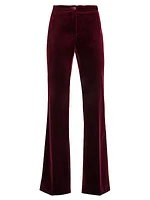 Velvet Flared-Leg Pants