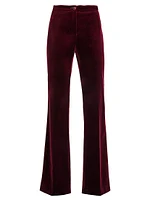 Velvet Flared-Leg Pants