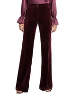 Velvet Flared-Leg Pants