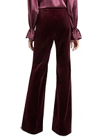 Velvet Flared-Leg Pants