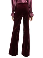 Velvet Flared-Leg Pants