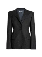 Single-Breasted Wool-Blend Blazer