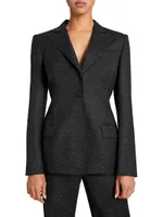 Single-Breasted Wool-Blend Blazer