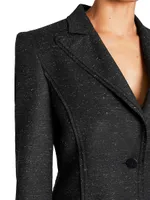 Single-Breasted Wool-Blend Blazer