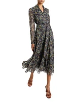 Irina Belted Floral Midi-Dress