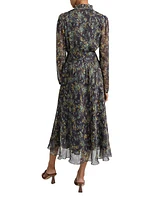 Irina Belted Floral Midi-Dress