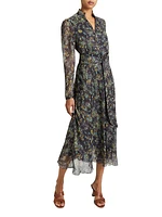 Irina Belted Floral Midi-Dress