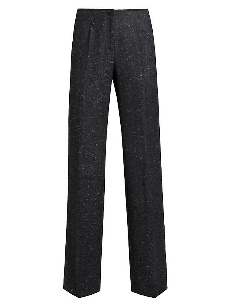 Wool-Blend Straight-Leg Pants