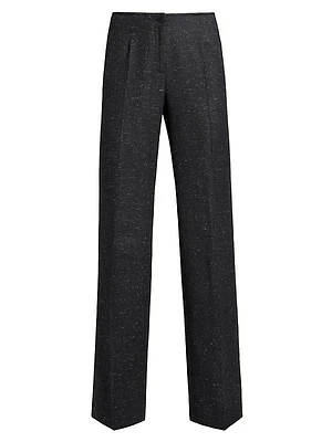 Wool-Blend Straight-Leg Pants