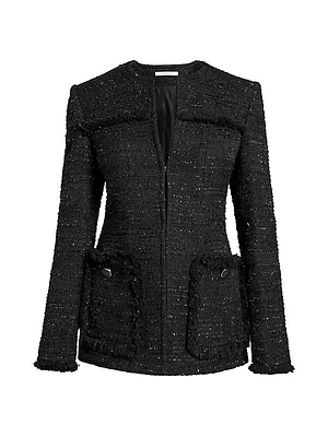 Formfitting Metallic Tweed Jacket