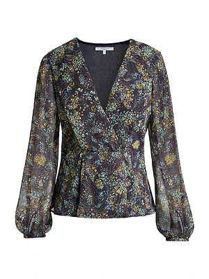 Miranda Floral Surplice Blouse