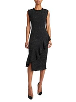 Tweed Ruffle Sheath Dress