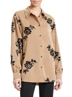 Sequin Floral Buttoned Shirt