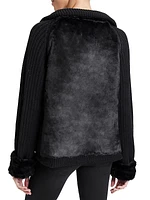 Reversible Faux-Fur Zip Sweater