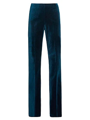 Velvet Straight-Leg Pants