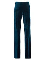 Velvet Straight-Leg Pants