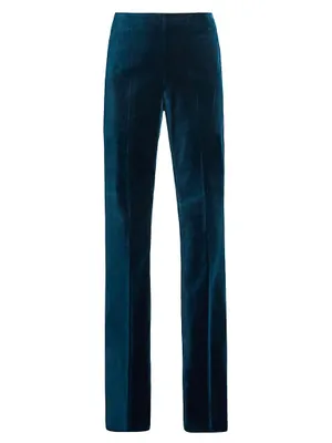 Velvet Straight-Leg Pants