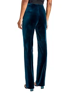 Velvet Straight-Leg Pants