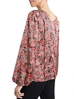 Paisley Satin Blouse