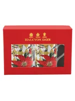 Seasonal Halcyon Days Parterre Gold Poinsettia 2-Piece Mug Set