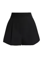 Logo Banded Pleated Shorts