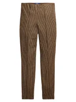 Houndstooth Wool-Blend Crop Pants