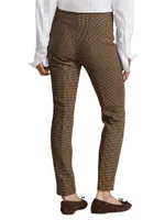 Houndstooth Wool-Blend Crop Pants