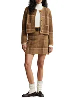 Plaid Alpaca-Blend Miniskirt